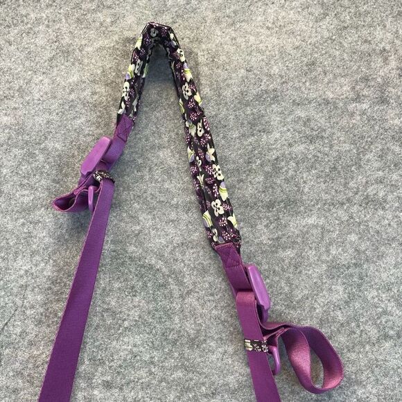 VERA BRADLEY Shoulder Purple Plum Petals Floral Frill Vinyl Messenger Bag NWOT - Picture 9 of 15